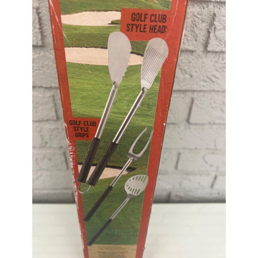 Just Grilling Set Of 3 Stainless Steel Golf Club Style Grill Irons Gift Set